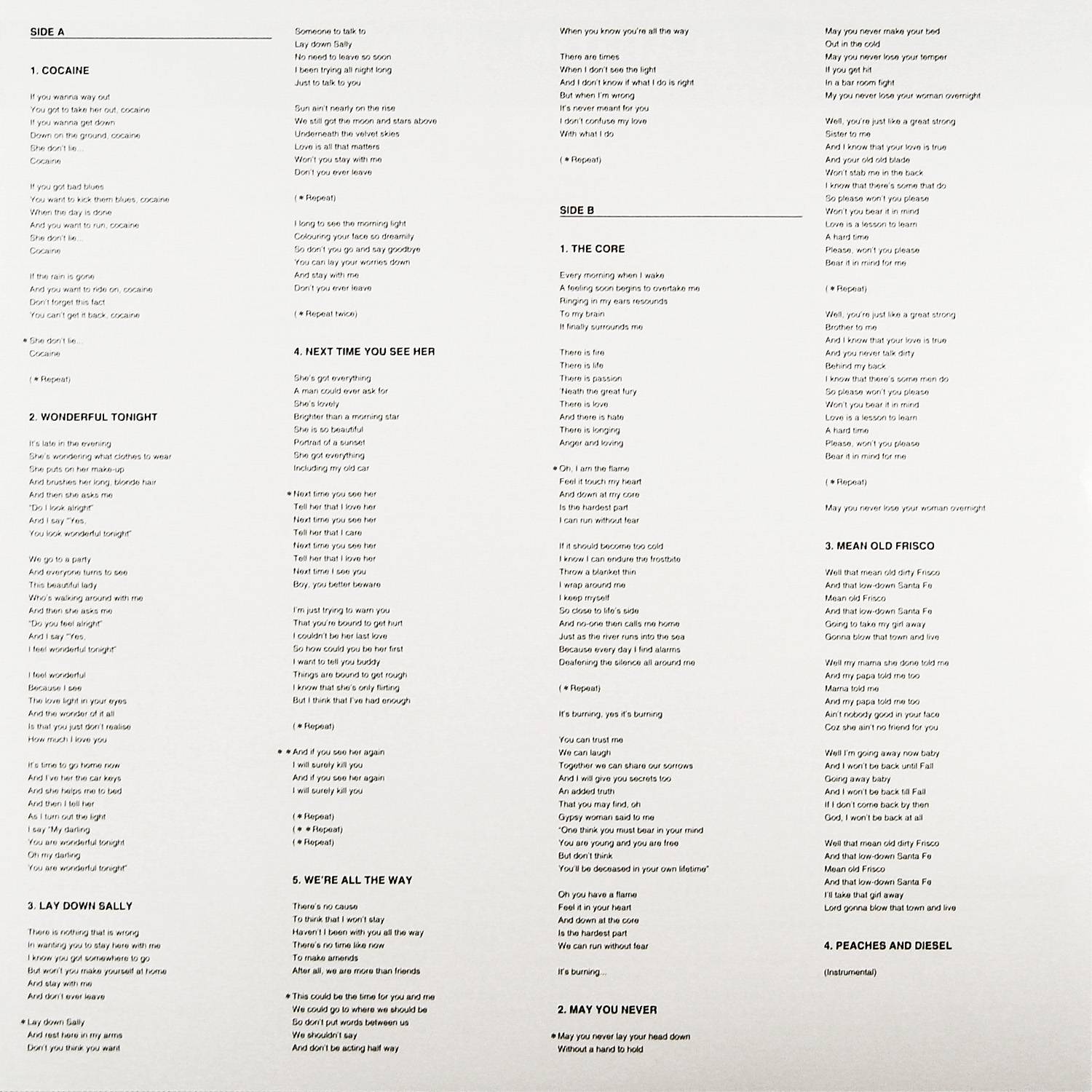 Eric Clapton Slowhand [lp sleeve02 jpn]